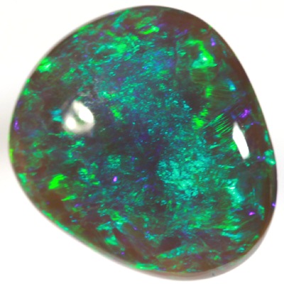 SOLID BLACK OPAL Top qulity! Bright Green Harlequin pattern. SEE VIDEO